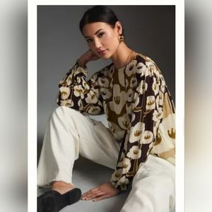 Anthropologie Bl-nk Miranda Peasant Blouse, L